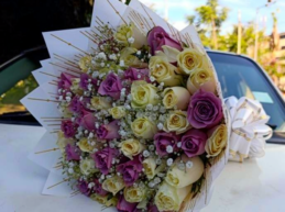 Medium purple & white bouquet