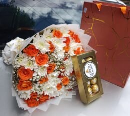 Large Orange bouquet X ferero rocher chocolate