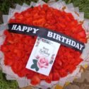 100pcs of orange roses birthday bouquet by blessline flowers